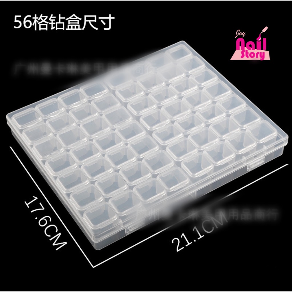 [A611] Kotak Serbaguna Sekat 56 Nail Accessories Box 56 Grid Nail