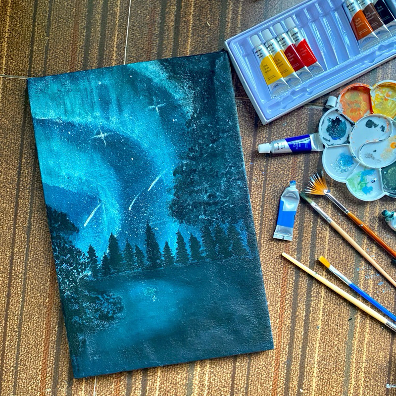 

Lukisan Tangan Canvas Aurora 20x30cm (bukan printing)