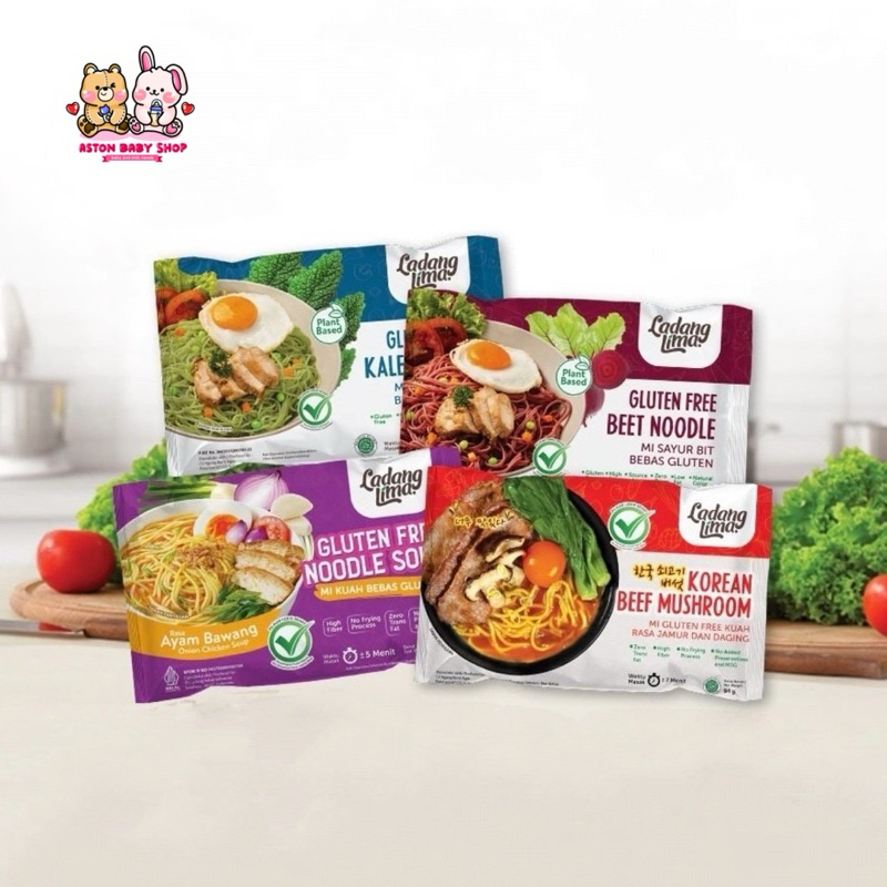 

Ladang Lima Mie Instant Gluten Free / Mie Sehat Bebas MSG