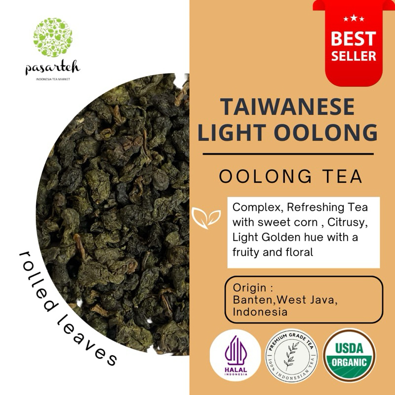 

[ Pasarteh ] Oolong Taiwanese Style Light Organik / Tea Indonesia / Teh Oolong Lokal / Teh Organik