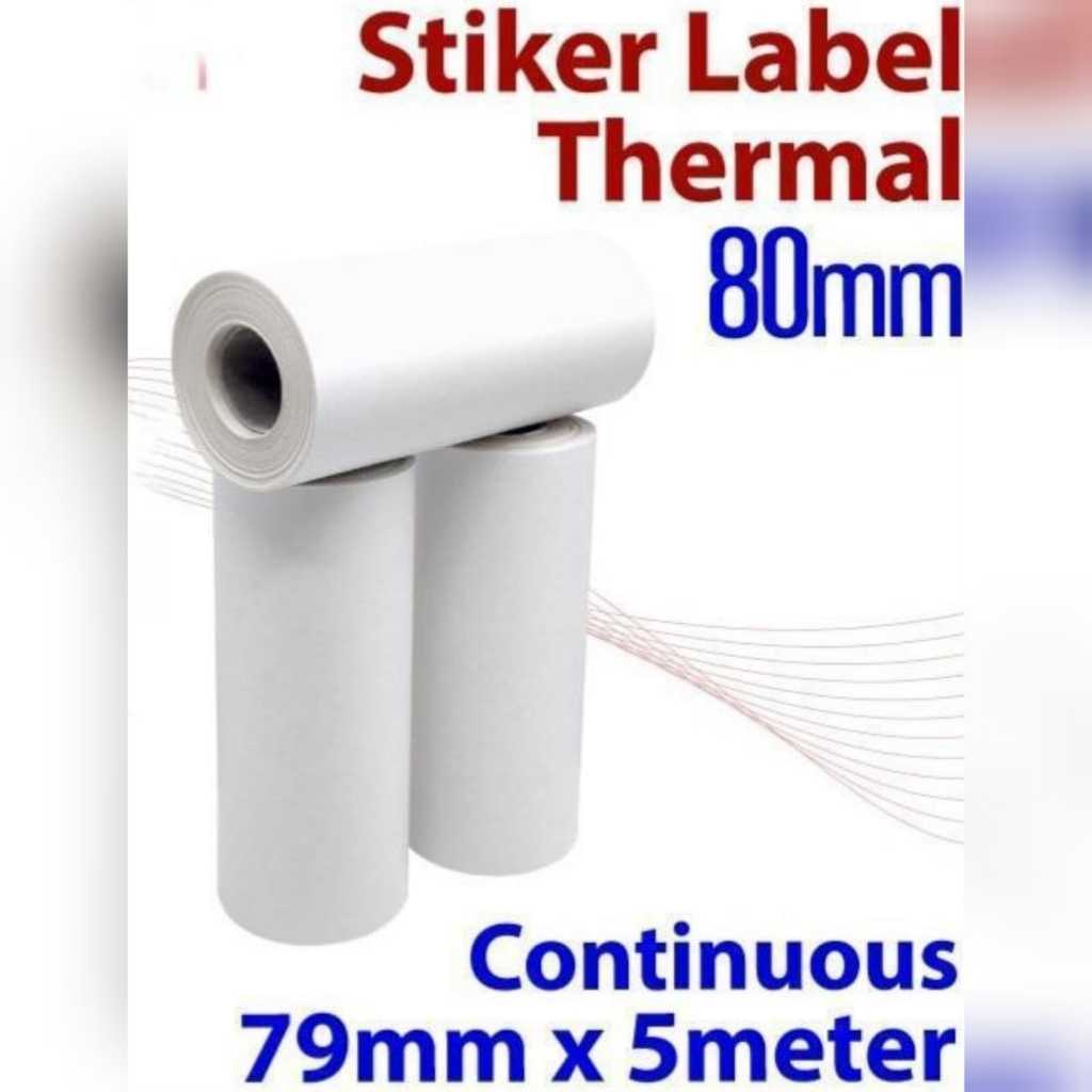 

(KT5) KERTAS THERMAL LABEL STIKER 80MM PANJANG 5 METER CONTINUOUS
