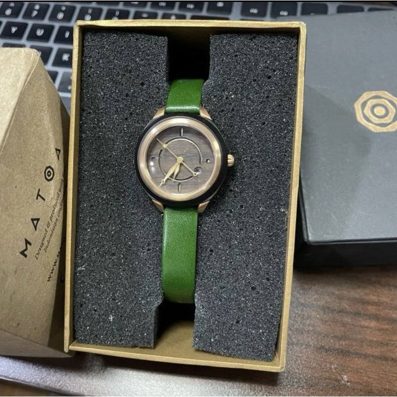 Jam Tangan Wanita/Cewek Unik Kayu Matoa Elora - Ebony Leather
