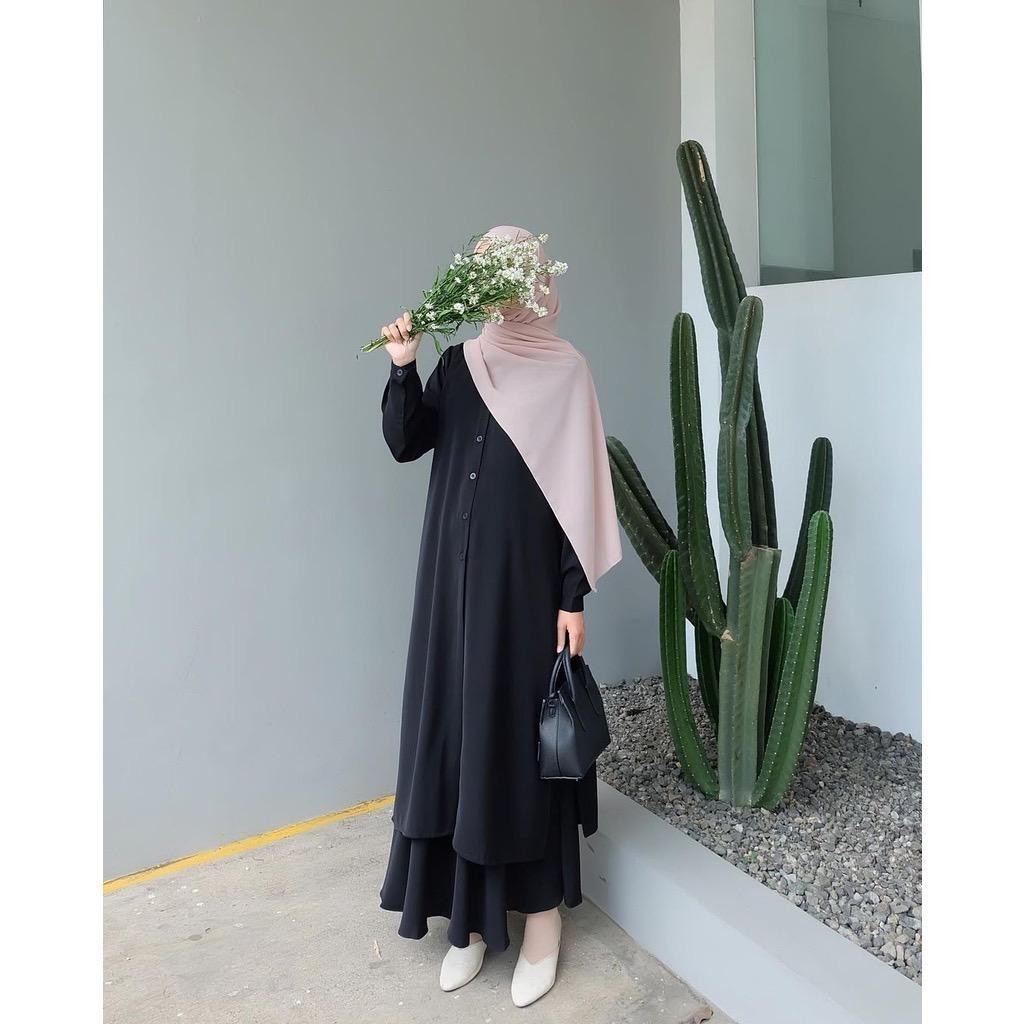One Set Tunik Rok /07/ Bahan Crinkle Airflow Fashion Muslim One set Modern Kekinian