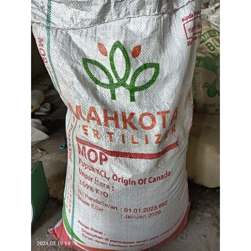Pupuk KCL Mahkota Repack 1kg