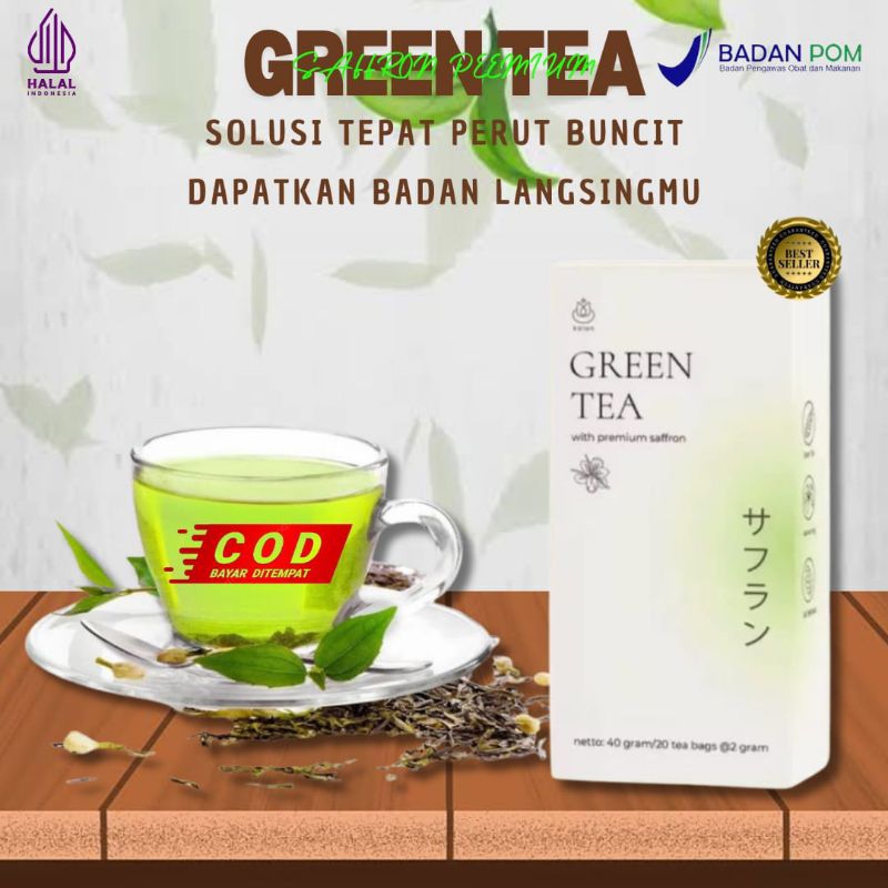

TERLARIS Kalon Teh Hijau Green Tea Premium Saffron Teh Herbal Teh Pelangsing Badan Teh Hijau Diet Asli Original