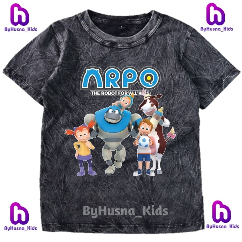 KAOS WASHED ANAK ARPO THE ROBOT KARTUN BAJU ANAK BAYI BALITA BATITA ATASAN ANAK