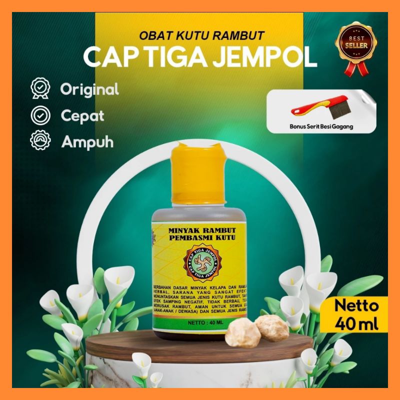 OBAT KUTU RAMBUT PALING AMPUH / MINYAK RAMBUT PEMBASMI KUTU PALING AMPUH CAP TIGA JEMPOL