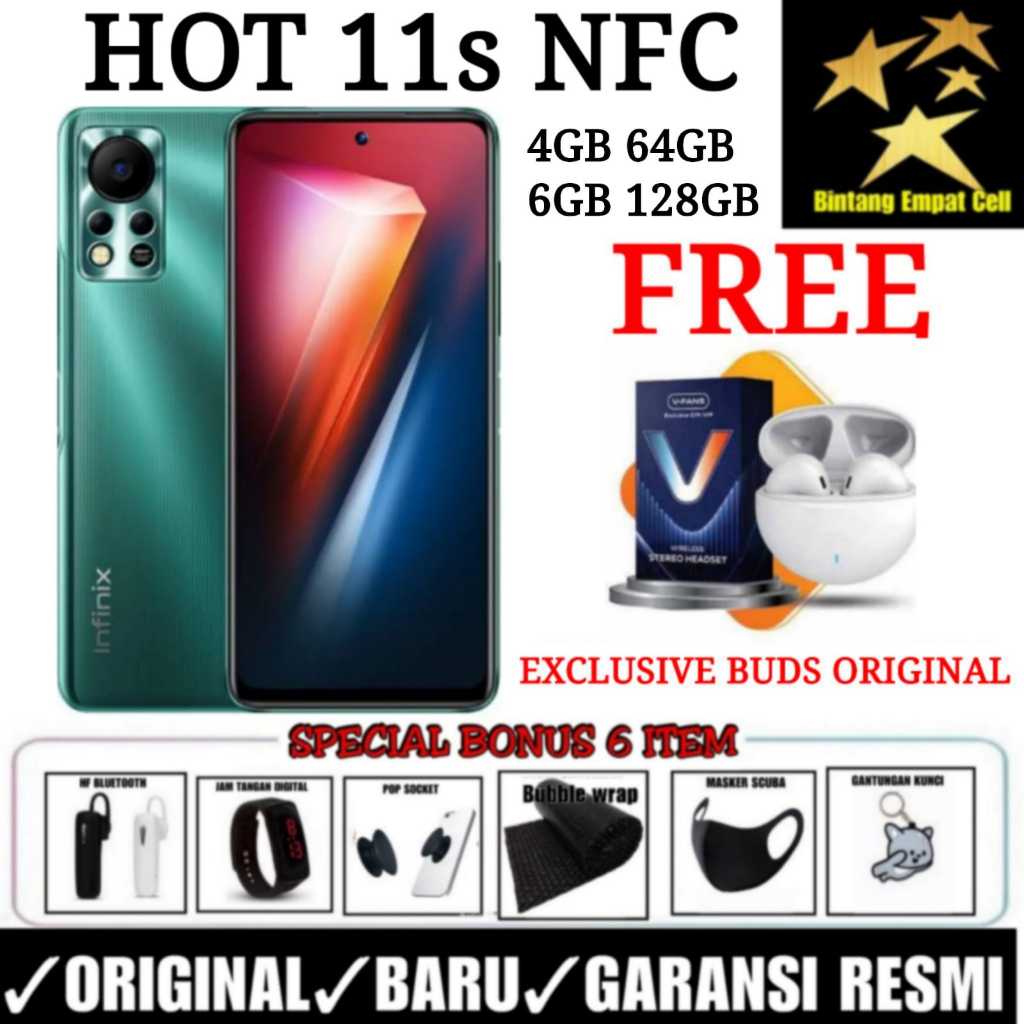 INFINIX HOT 11S NFC 4/64 & 6/128 GARANSI RESMI