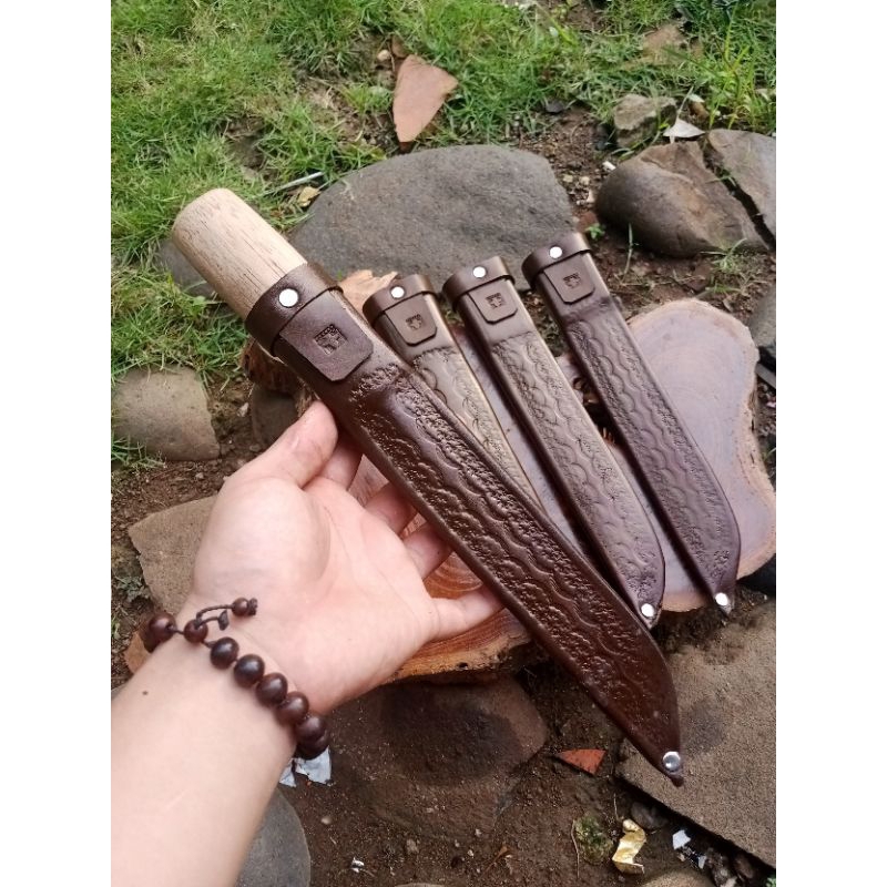sarung pisau kulit asli cap garpu belati murah grosir
