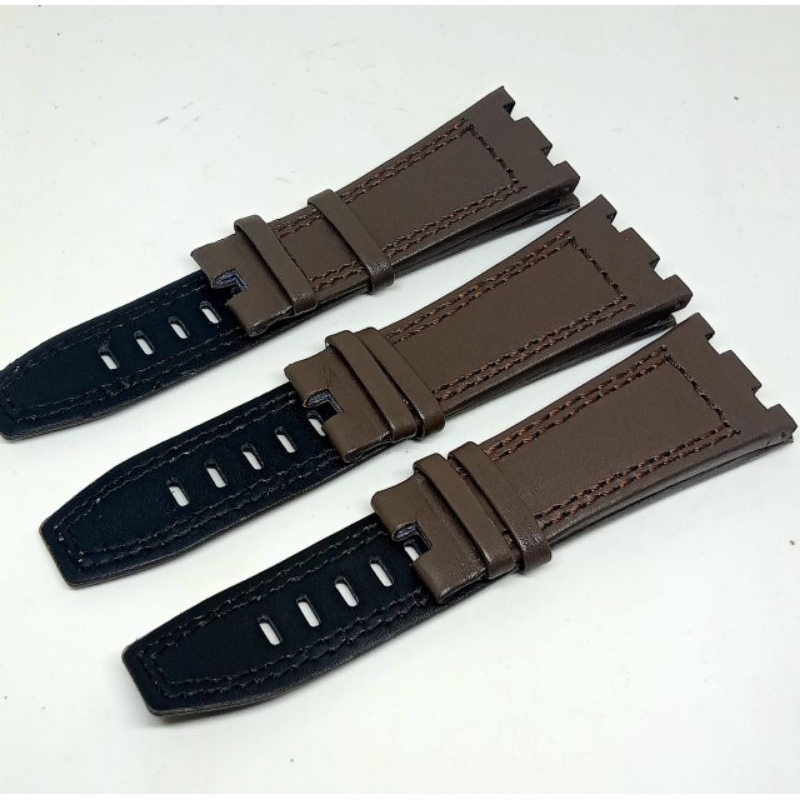 STRAP TALI JAM TANGAN PRIA AP AUDEMARS PIGUET KULIT UK 28MM POLOS COKLAT
