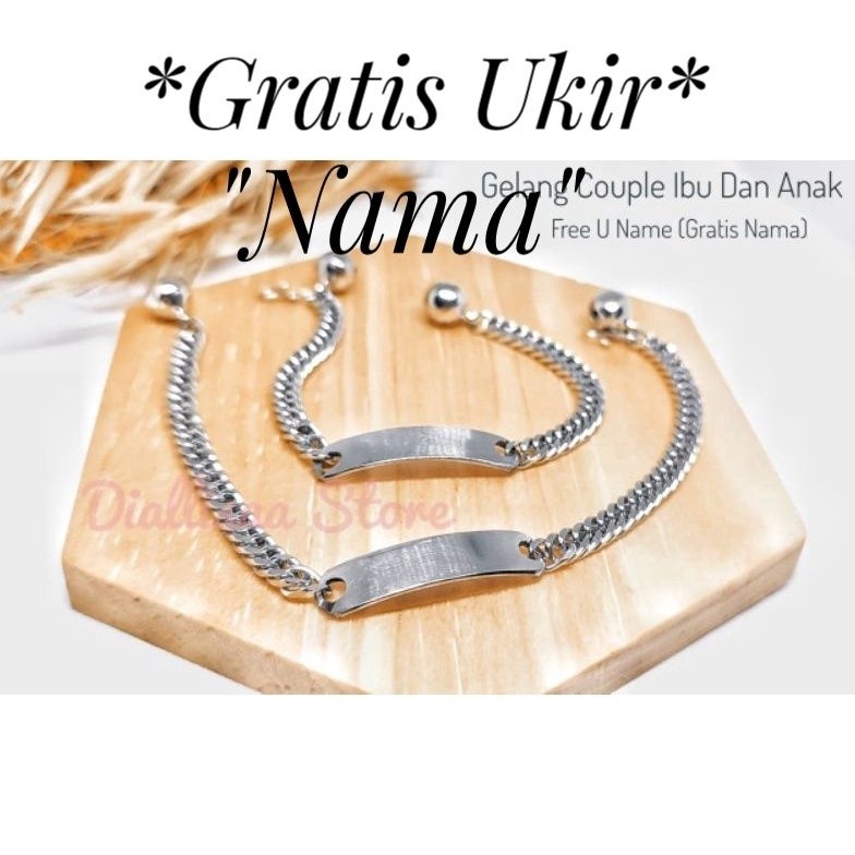 44 HARGA GROSIR Gelang Tangan Bayi Gelang Tangan Couple Ibu dan Anak Gelang Plat Nama Bayi Gelang Ka