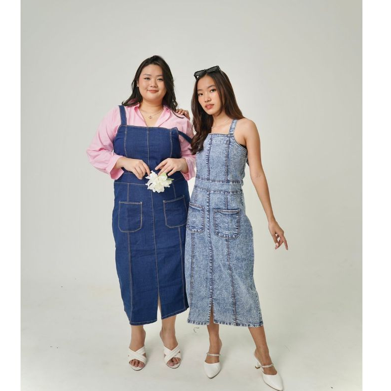 RB4 LUCYA MIDI OVERALL WANITA NORMAL DAN JUMBO