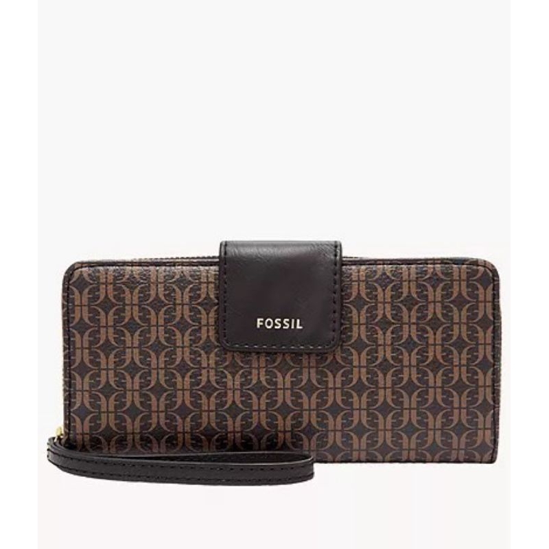 dompet ocil madison zip clutch brown black original