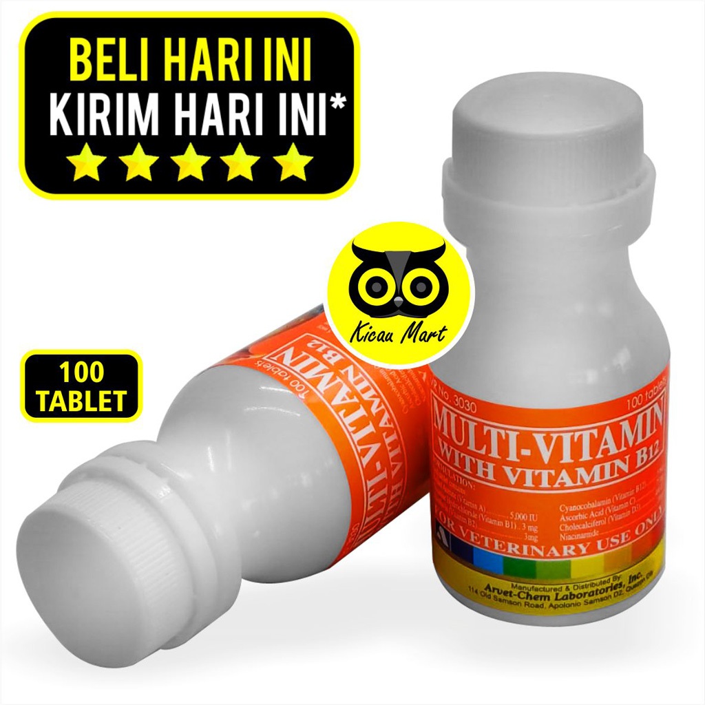 Multivitamin B12 Arvet Chem 100 Tablets Vitamin Ayam Import Filipina Vitamin Tulang Otot Stamina Aya