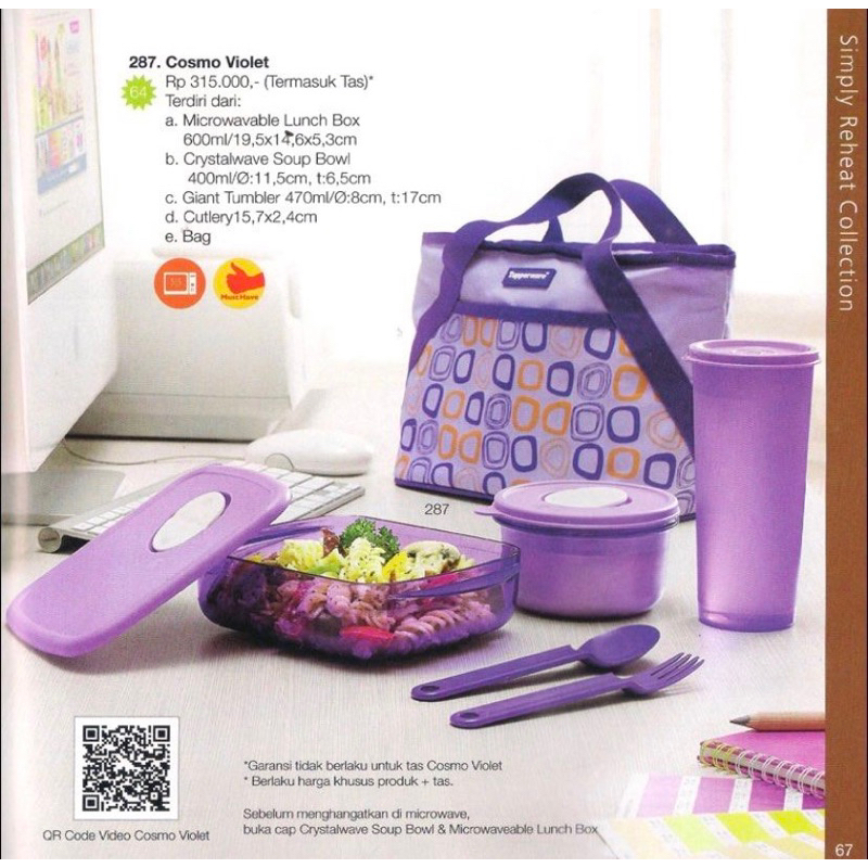 CWL/Fancy Crystalwave Lunch Set, Cosmo Violet, Fit To Go Tupperware