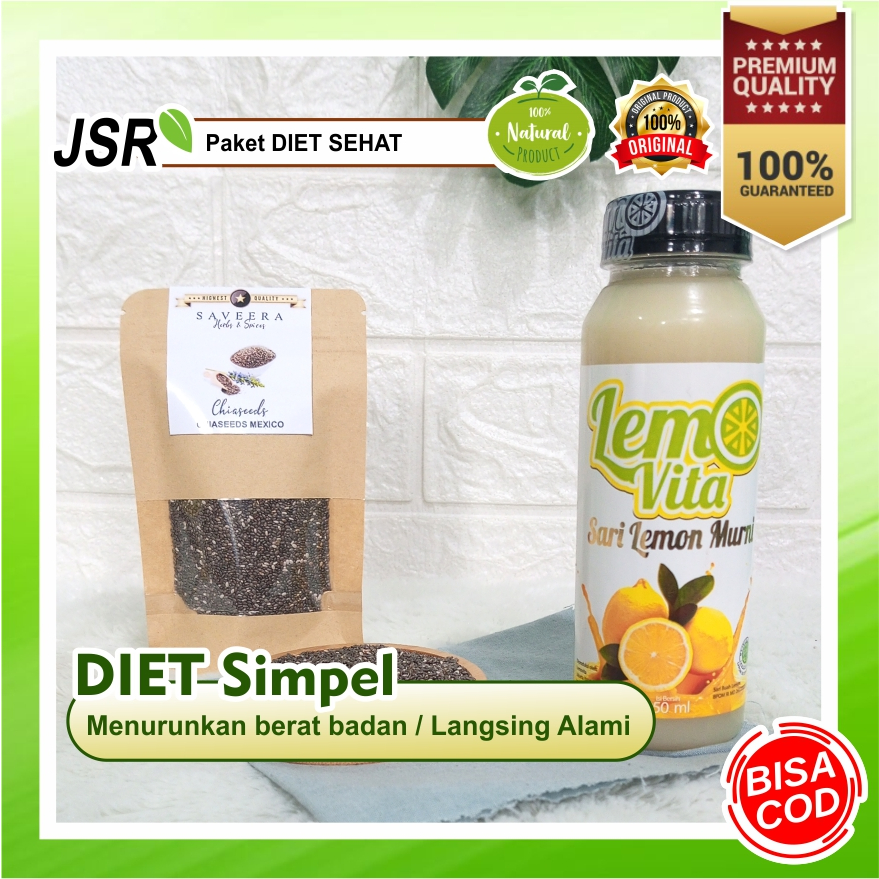 

[ Paket DIET SEHAT ] LEMOVITA & CHIASEED , 100% SARI LEMON MURNI LEMOVITA uk. 250ml & CHIASEEDS uk. 50gr Minuman Resep JSR untuk DIET / PELANGSING ALAMI