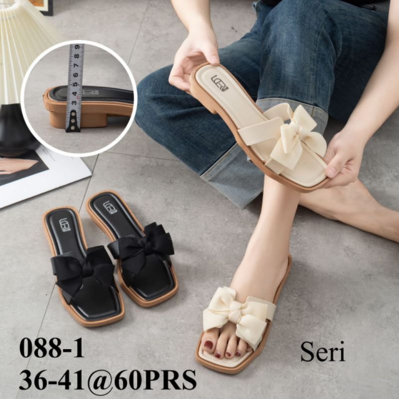 Sandal jelly karet wanita model slop pita murah LCR