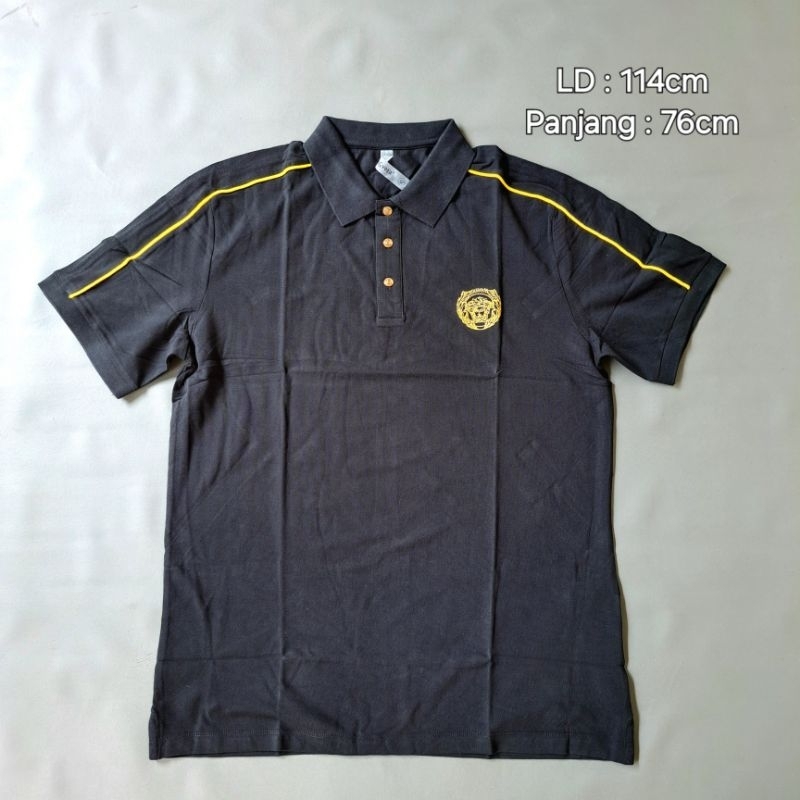 atasan kaos polos kerah polo pria versace hitam