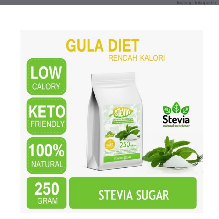 

Gula Stevia Bubuk Halus kemasan 250 gram Stevia sweetener Powder Vegan