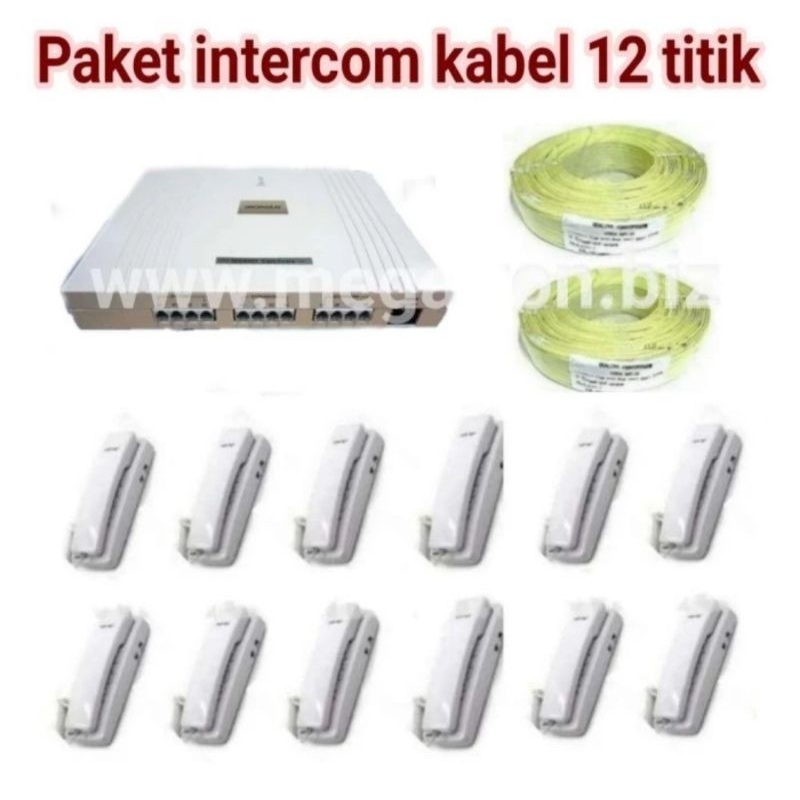 Paket Intercom 12 Channel pakai kabel (pemasangan sangat mudah)