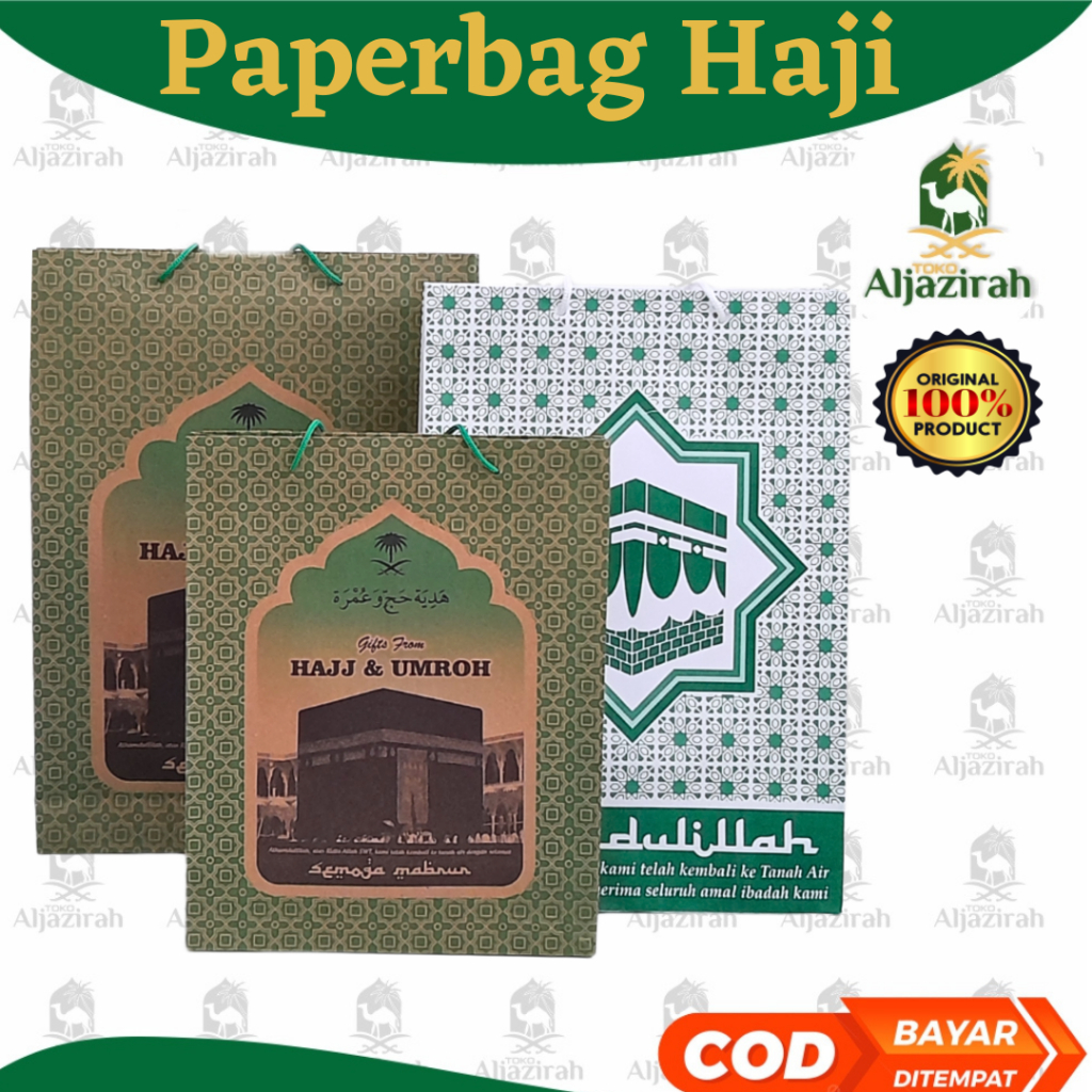 

Paper Bag Haji Besar Tanggung Kecil Tebal | Tas Kertas Totebag Souvenir Haji | Oleh Oleh Haji Umroh