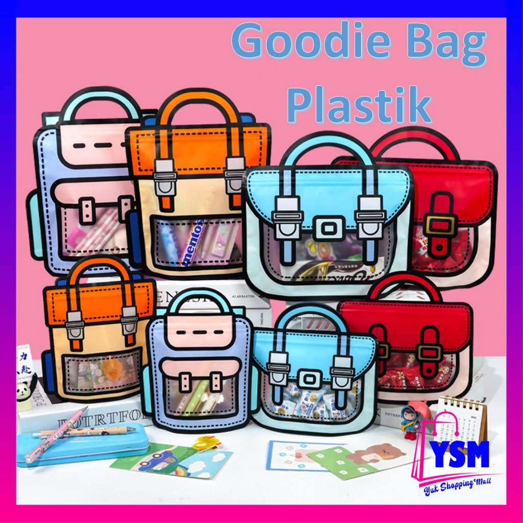 

YSM Goodie Bag Plastik Standing Pouch 2D Ulang Tahun Anak Motif Tas Ransel Plastik Bingkisan Makanan Tas Hampers Snack Ulang Tahun Anak Bungkusan Plastik Cookies Lucu Pesta Perayaan