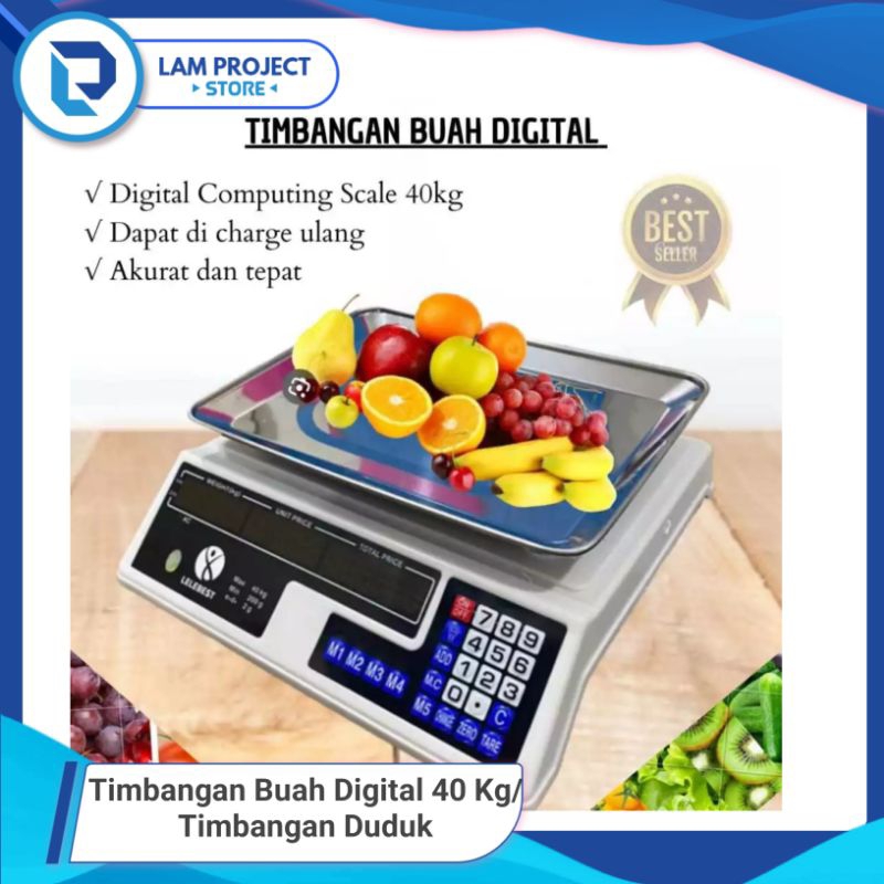 Timbangan Buah Digital 40KG GSE / GSE DIGITAL PRICE COMPUTING SCALE 40 KG - TIMBANGAN DUDUK