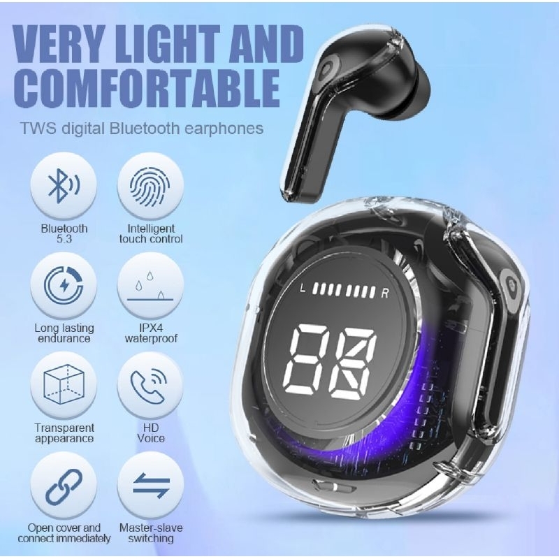 TWS Air39 Ultrapods LED Transfaran Digital Headset Earphone