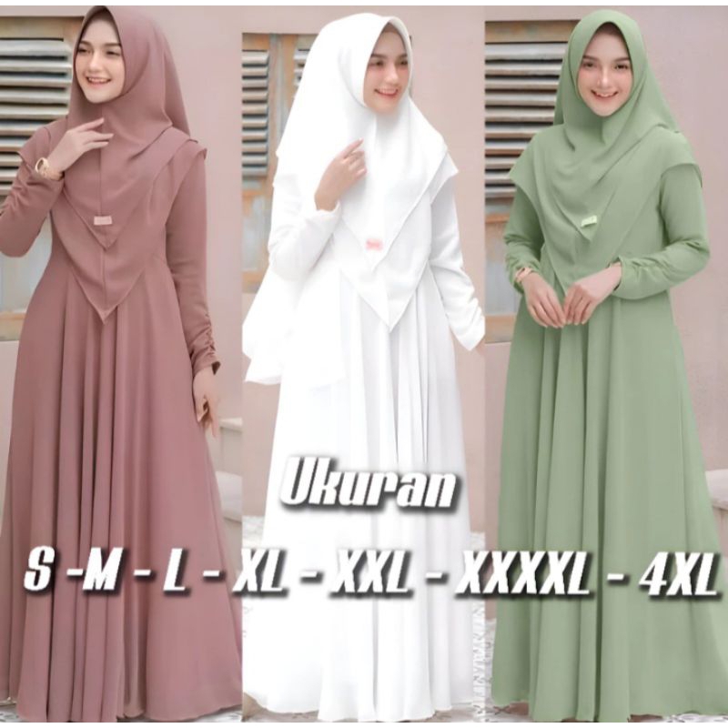 MAYRA SET SYARI GAMIS WANITA REMAJA SIMPEL ELEGAN MODEL TERBARU PLUS HIJAB BUSUI FRIENDLY GAMIS LEBA