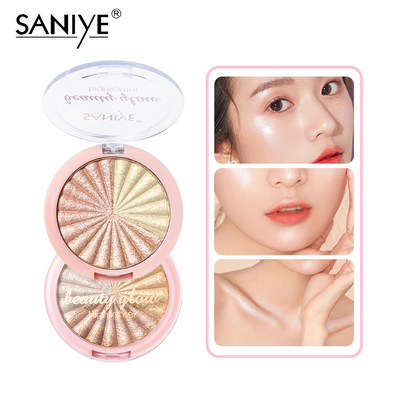 SANIYE 5 Warna Glitter Highlighter Wajah Highlight Eyeshadow Waterproof Powder Kosmetik E0155