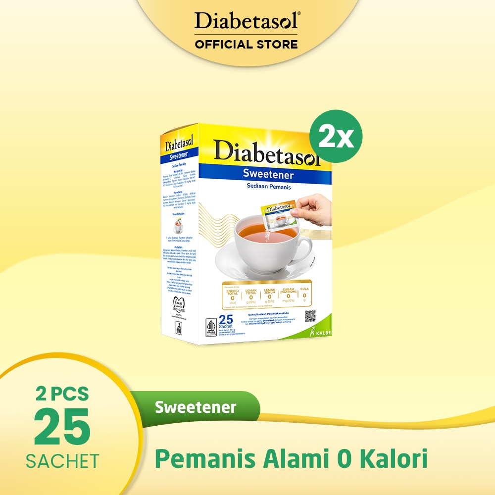 

Twin Pack Diabetasol Sweetener No Calories 25x1.5g