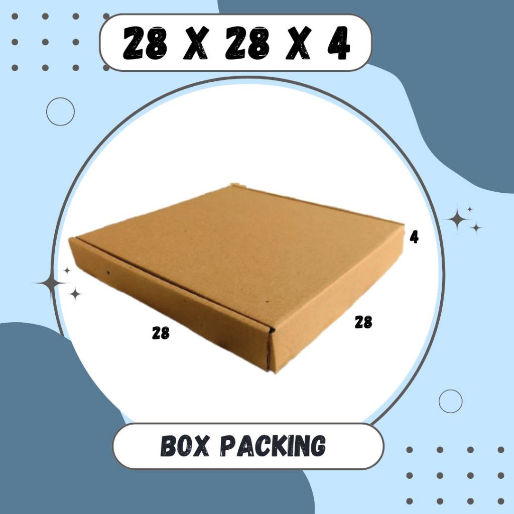 

Dus Packing 28x28x4 LS Kardus Pizza Hampers Kotak Kemasan Box Souvenir Karton Sparepart Minyak Wangi