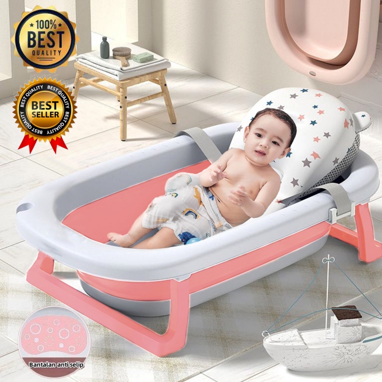 New Ready Jaring Mandi Bantal Mandi bak mandi bayi lipat 8 tahun baby bath telinga kelinci tempat ma