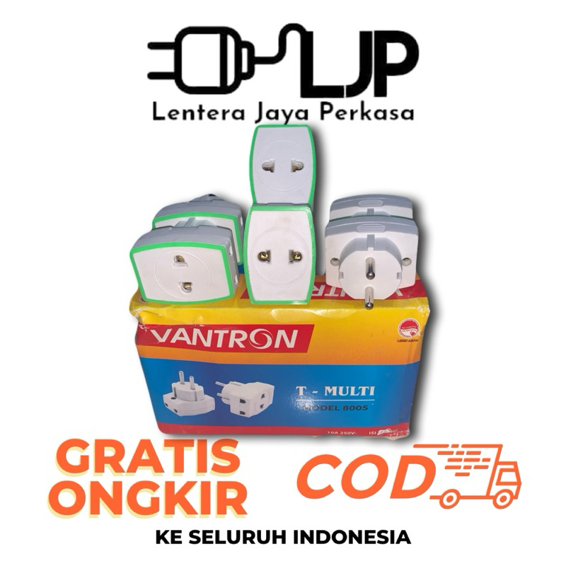 VANTRON Steker T Multi / Colokan T Multi 3 Lubang / T Mini / Colokan Listrik