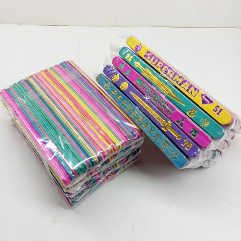 COD Stik Gebrak Mainan Stik es krim -+250 pcs Pelangi Motif Emas