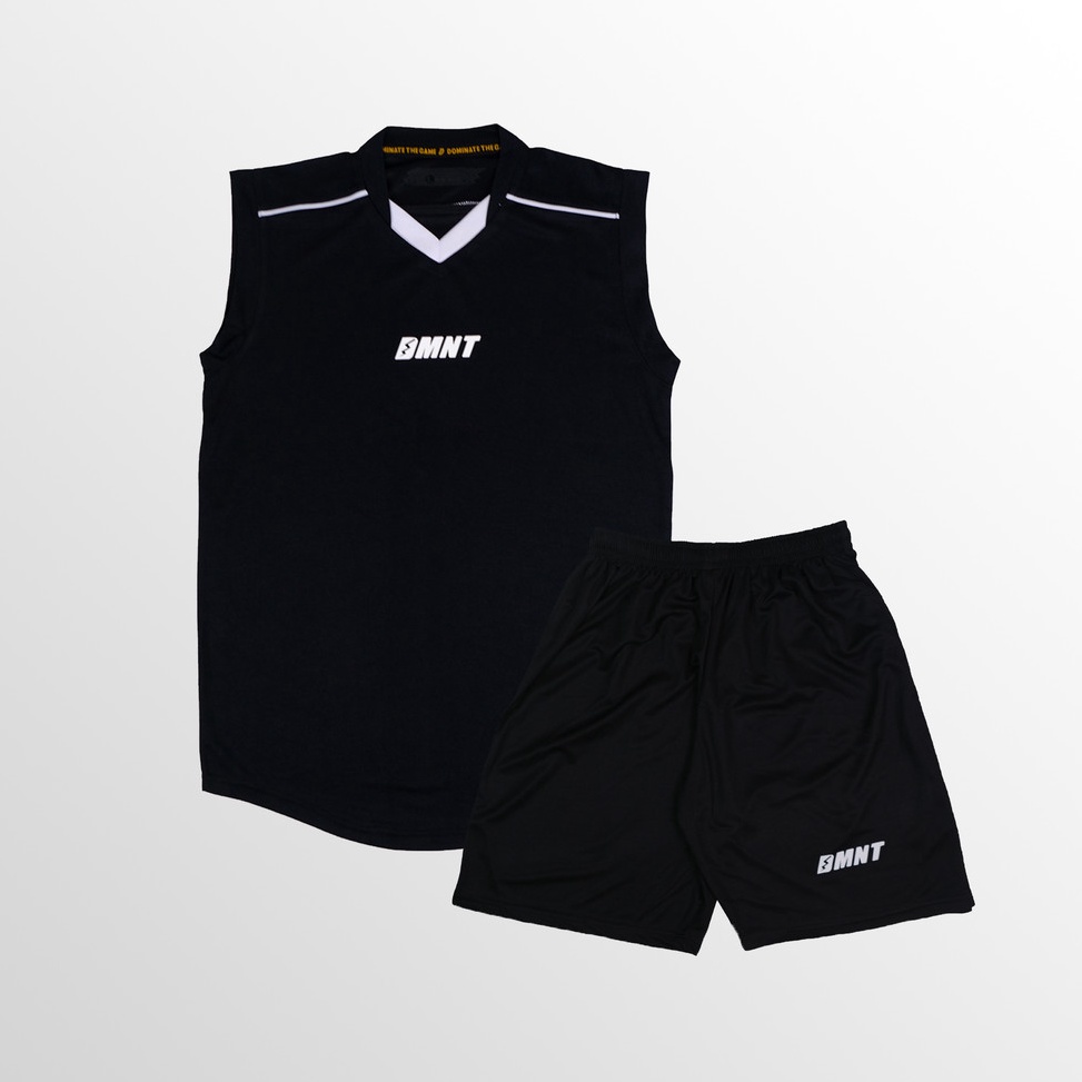 KODE E67O DMNT Jersey Setelan Teamwear Sleeveless Futsal Sepakbola Dixie Black
