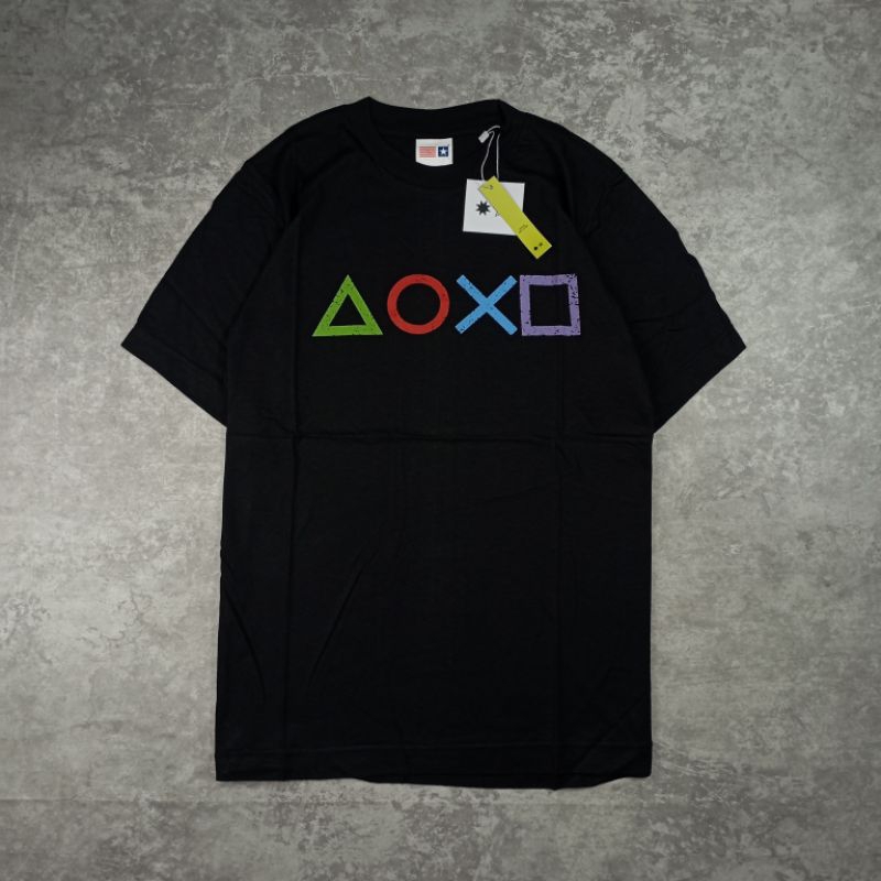 KAOS PLAYSTATION BUTTON HITAM - TSHIRT PLAYSTATION BLACK - FREE ONGKIR & BISA COD