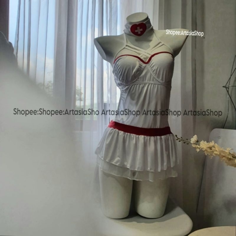 S-XXXL Lingerie Costum Lingerie Nurse cosplay Costum suster Sexy menggoda Cosplay baju dinas