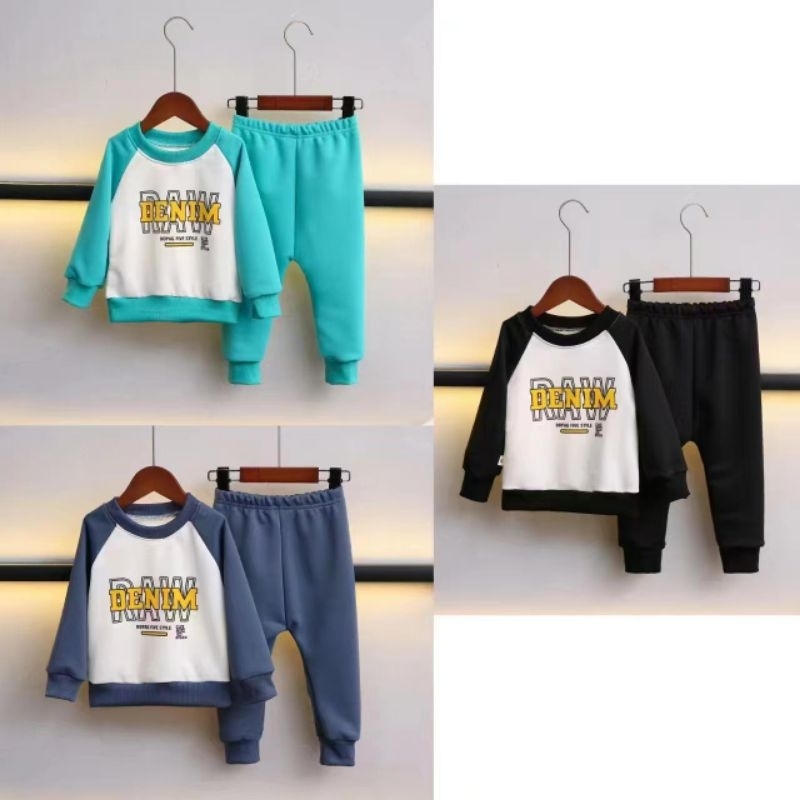 sweater anak dan celana joger panjang/setelan baju kaos lengan panjang anak laki-laki umur 4-5 tahun