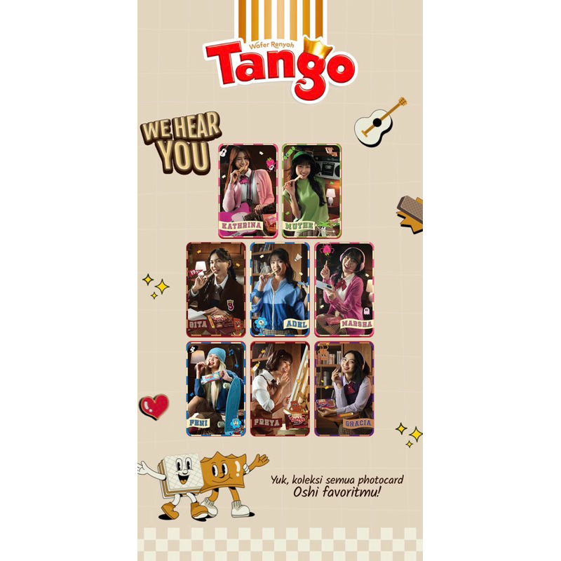 Photocard official Tango X JKT48 || Freya, Gita, Gracia, Marsha, Adel, Kathrina, Feni, Muthe