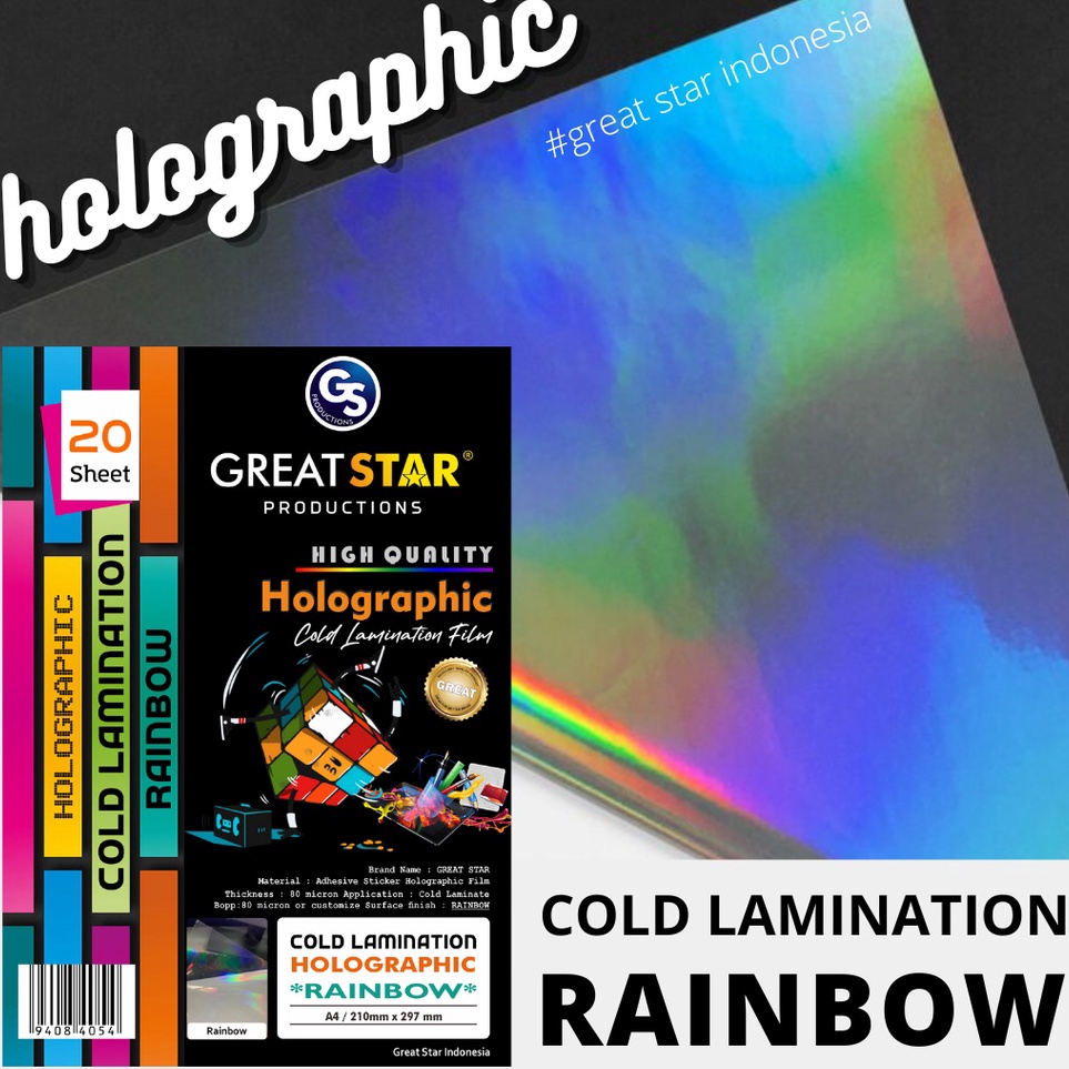 

Best Promote Cold Lamination Film Holographic Rainbow A42