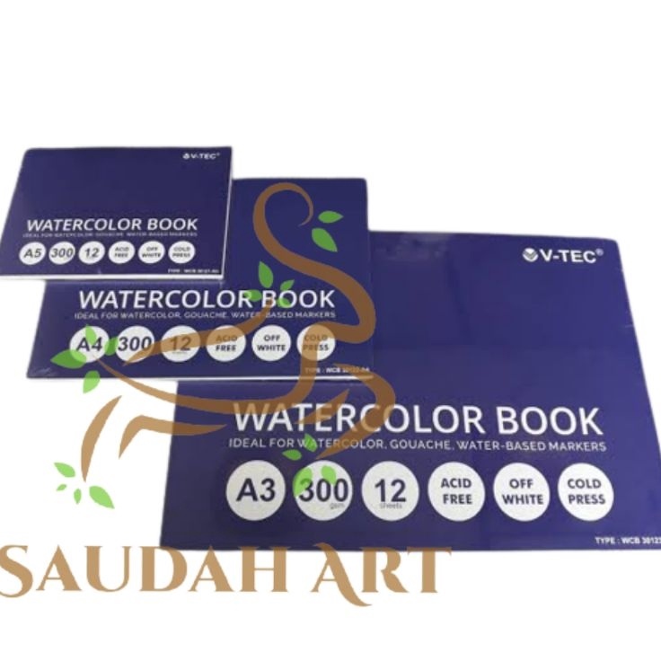 

Super Promo VTEC Watercolor Book 3gsm 12 sheet A5A4A3