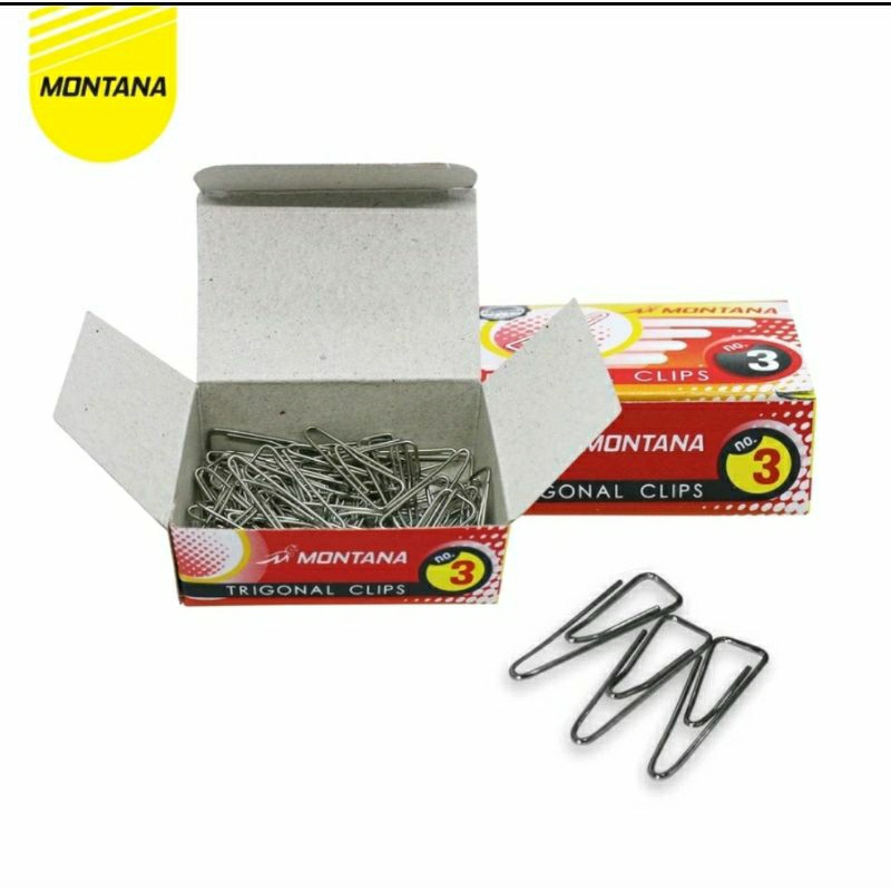 

Paperclip Montana Trigonal Clip - Klip Kertas - Paper Clip Silver - Penjepit Kertas Montana No.3 Ukuran 25mm
