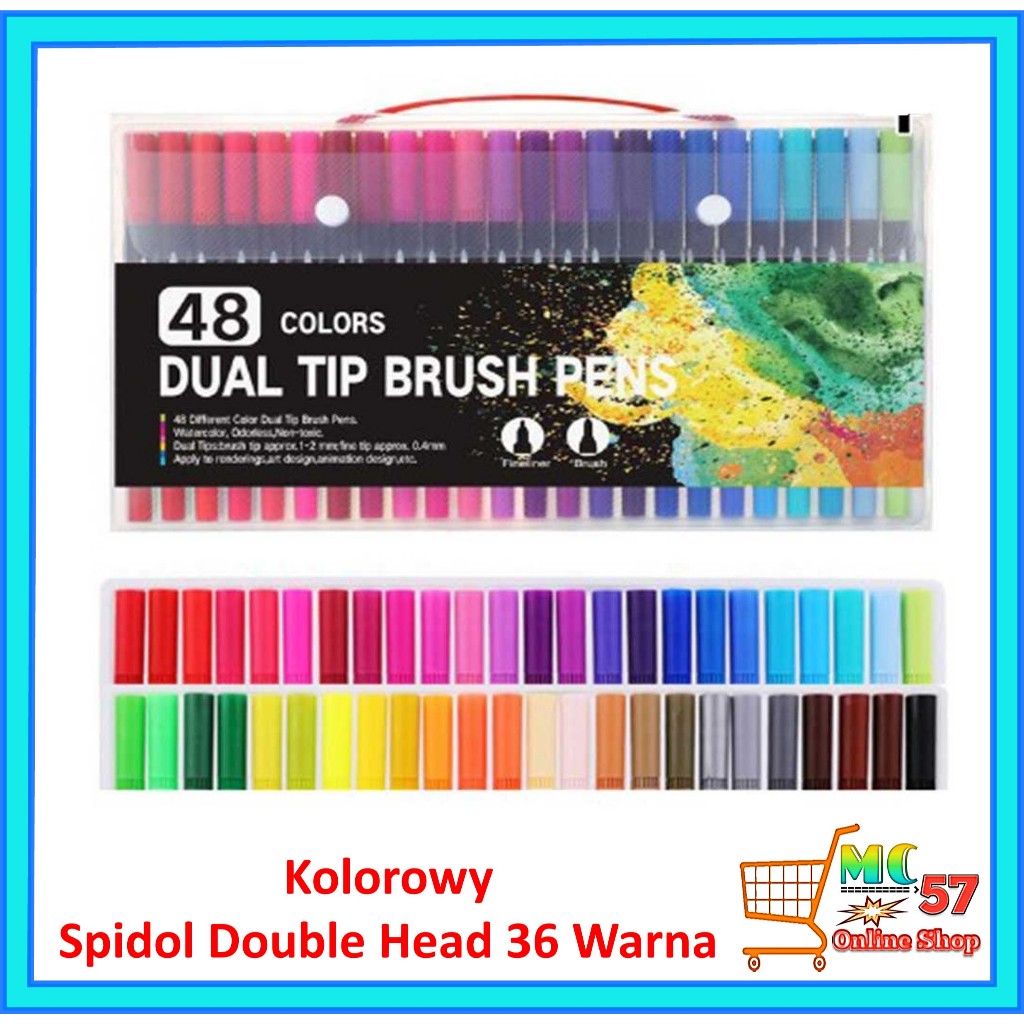 

Set Spidol Kolorowy 48 Warna Spidol Sketsa Pena Kuas Spidol Seni Ujung Ganda Seni Spidol Gambar Permanen untuk Perlengkapan Seni Mewarnai Siswa Set Perlengkapan Seni Sekolah Set Perlengkapan Gambar Kolorowy MKB