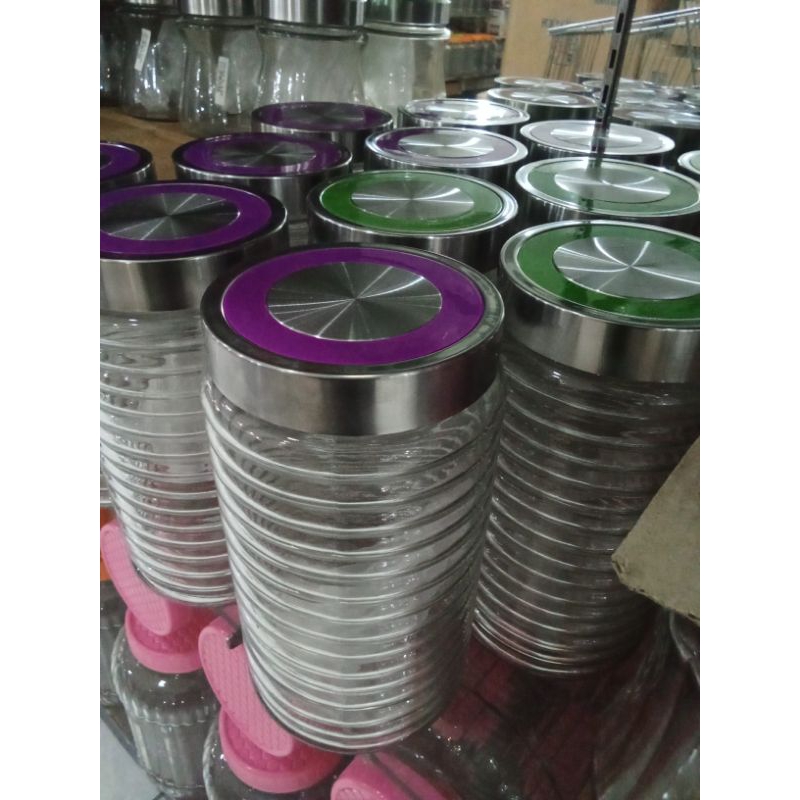 toples ulir panjang /toples ulir kaca /toples kaca tebal