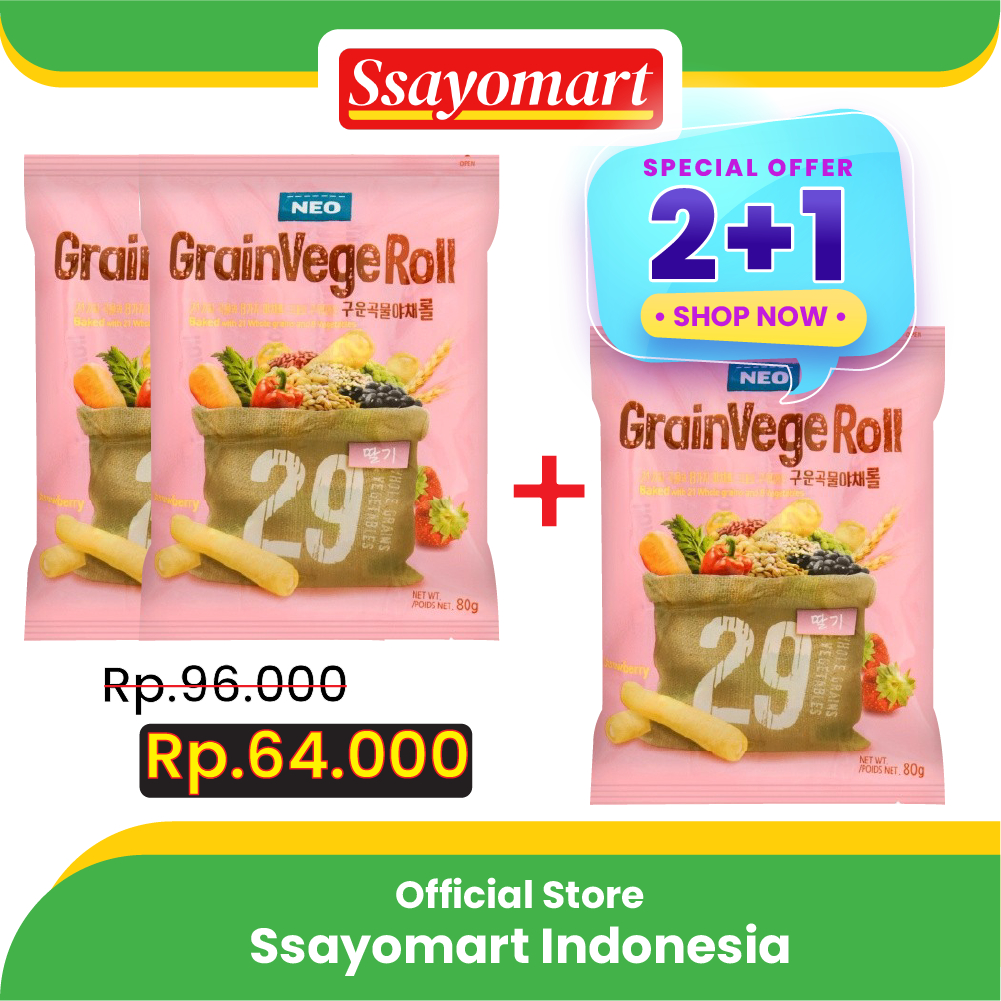 

(BELI 2 GRATIS 1) GrainVege Roll Strawberry 80g