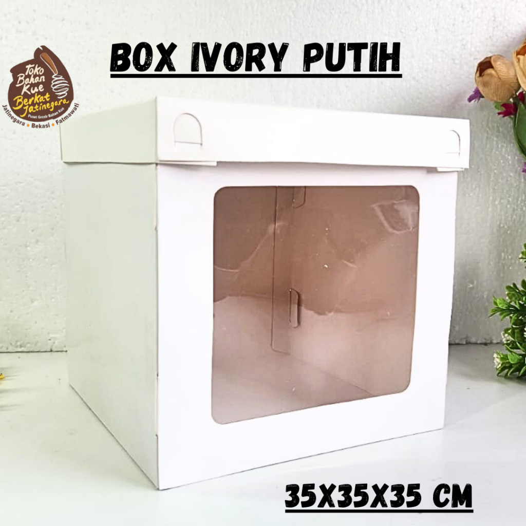 

CAKE IVORY PUTIH 35X35X35 CM /BOX CAKE TINGGI 35 CM /PCS