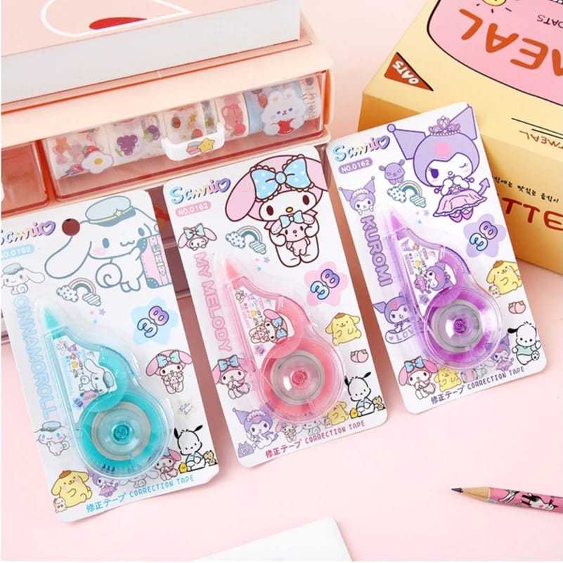

Correction Tape Sanrio Tipe-X Roll Karakter Cinnamoroll My Melody Kuromi