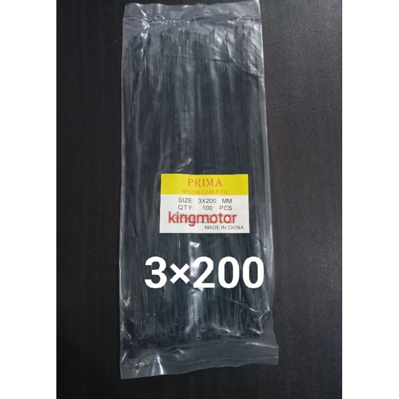 

KABEL TIES 3×200 MM ISI 100 PCS CABLE TIE CABLE TIES KABEL TIE TALI KLEM PVC NILON BENGKEL