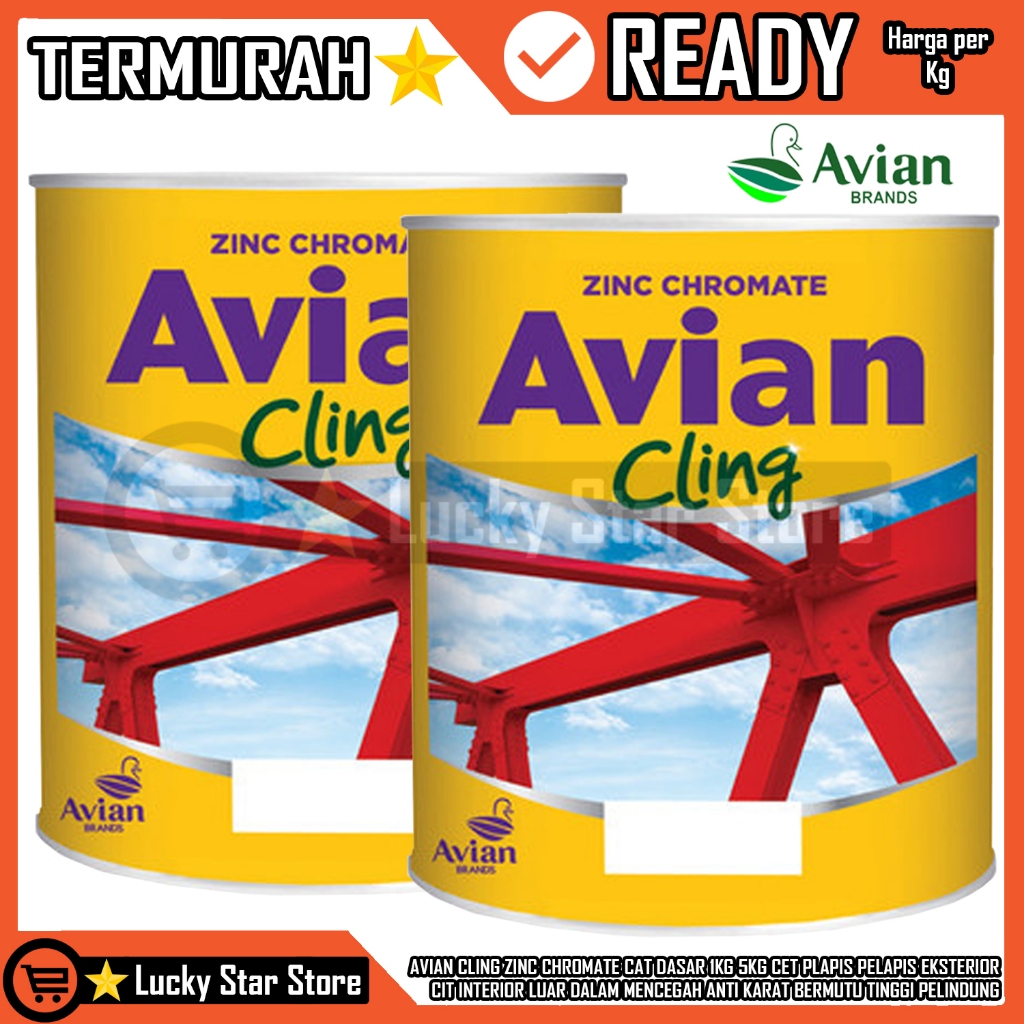 AVIAN BRANDS CLING ZINC CHROMATE ISI 1KG 5KILO CAT DASAR PELAPIS PLAPIS CET EKSTERIOR INTERIOR LUAR 